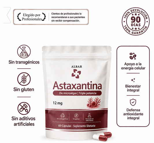 Albar Astaxantina - El Antioxidante Más Potente de la Naturaleza para la Protección Celular y el Bienestar Integral